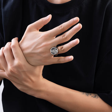Retro punk men's stainless steel ring